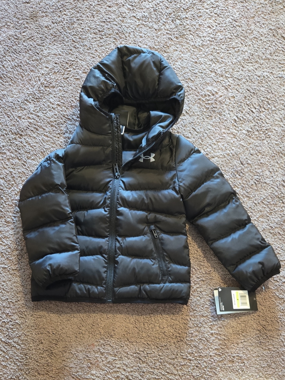 Under Armour Kids Black Hooded Puffer Jacket